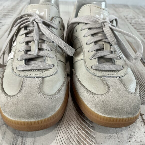 Adidas Samba OG Beige Aluminium Gum Sole Sneakers Womens US 7.5 IE7013 - Picture 3 of 10